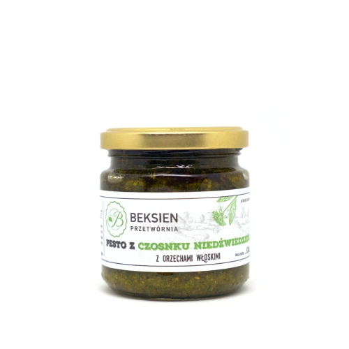 Pesto z czosnku niedźwiedziego z orzechami włoskimi